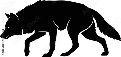 majestic wolf silhouette icon of nights silent prowl and primal mystery, isolated on transparent background