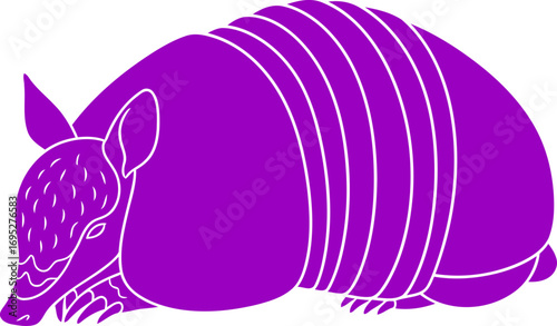 purple armadillos serene stroll silhouette of nighttime desert, quiet confidence, and gentle dignity, isolated on transparent background