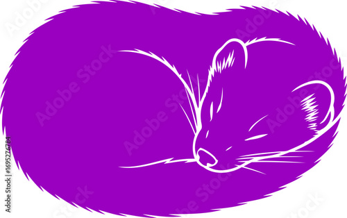 purple ermines silent slumber a silhouette of peaceful nighttime rest and serene dreams, isolated on transparent background