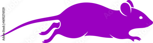 purple mouse silhouette a symbol of quickness, stealth, and nighttime energy, isolated on transparent background