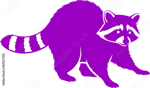 purple raccoons night prowl silhouette of mischief and nocturnal charm, isolated on transparent background
