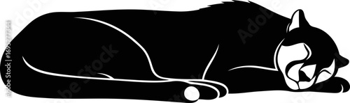 serene black panther silhouette art of nocturnal grace and wild beauty, isolated on transparent background