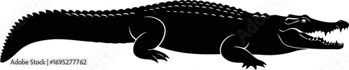 silhouette of a mighty crocodile primal power, ancient majesty, and silent strength, isolated on transparent background