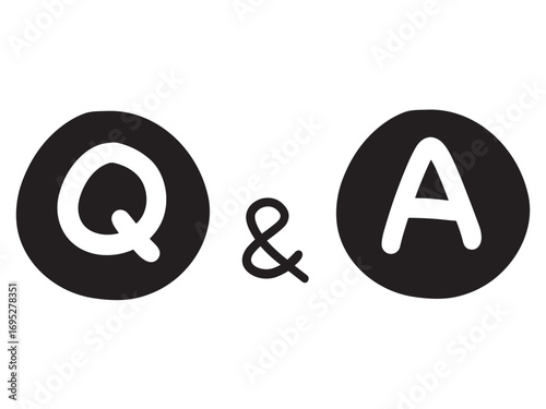 Q＆Aの黒のシンプルなアイコン(ベクター)