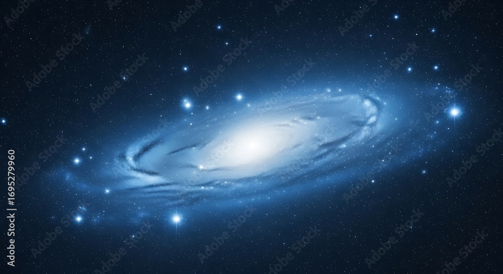 Naklejka premium Vast Spiral Galaxy in the Endless Cosmos
