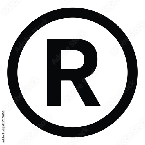 Art of registered trademark symbol isolated on white background representing intellectual property protection and legal rights for businesses and brands