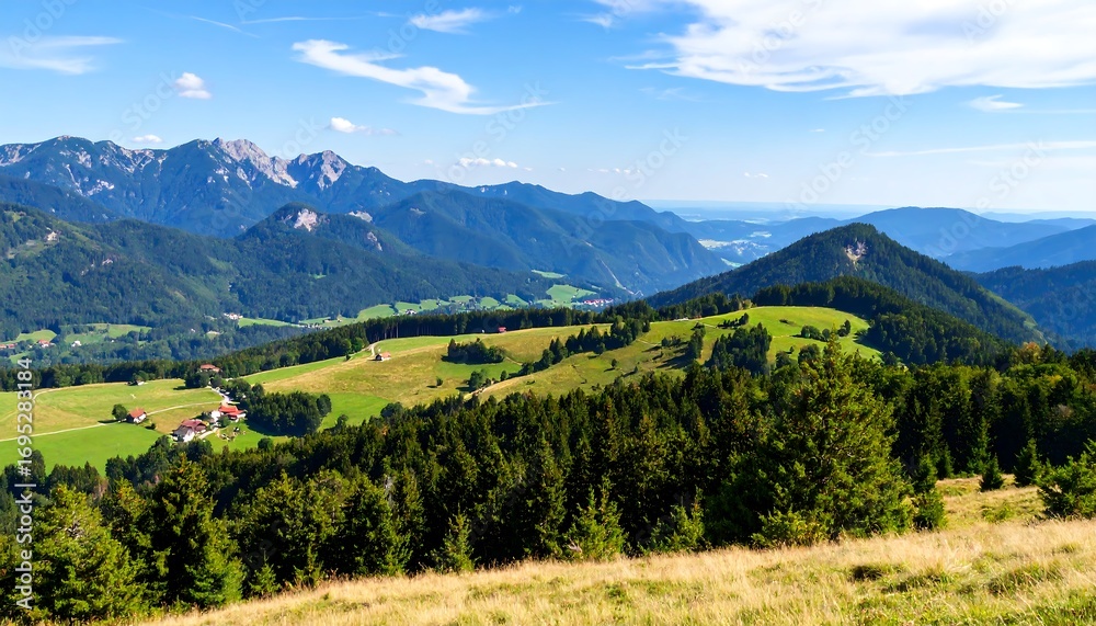 Obraz premium Panoramic Mountain Valley View