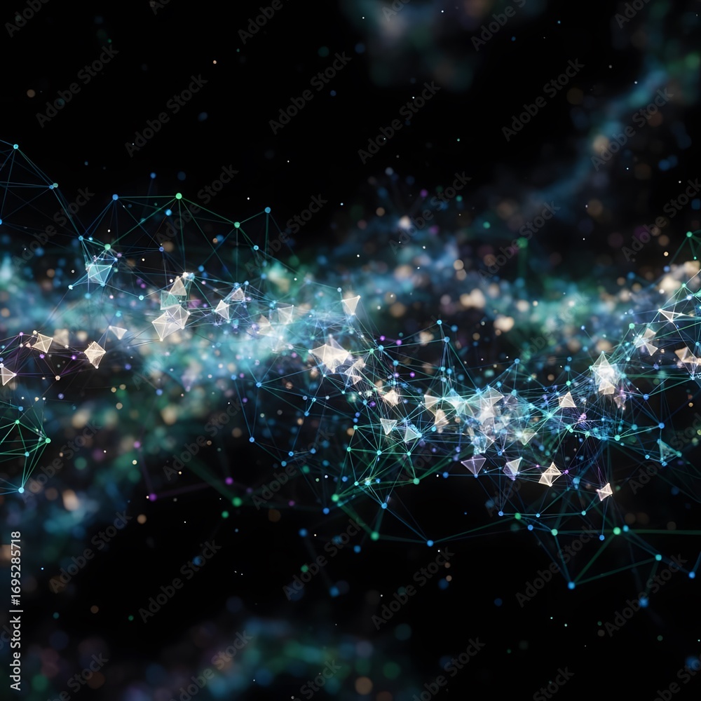 Obraz premium Illuminated Digital Network Connecting the Future with Bright Lights and Abstract Lines