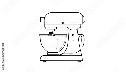Simple outline drawing of a stand mixer