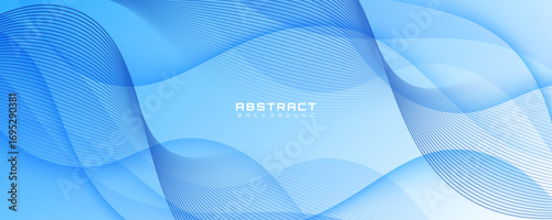 3D blue lines techno abstract background overlap layer on bright space with glowing waves effect decoration. Modern graphic design element stripes style concept for web, flyer, card, or brochure cover