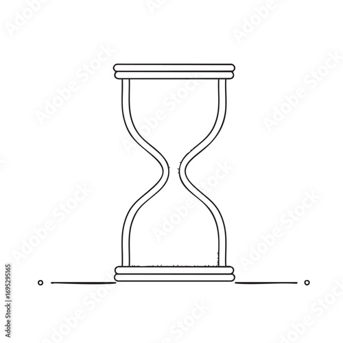 A minimalist line art illustration of a classic hourglass, symbolizing the relentless passage of time and the concept of finite moments.