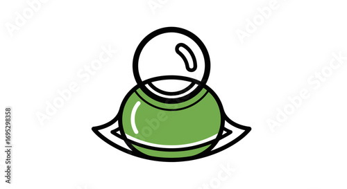 cute astronaut illustration, green spacesuit, spaceman cartoon, cosmic, galaxy, adventure, planet, exploration, starry night, childish design, simple design,