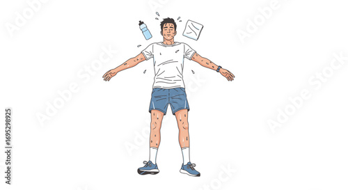 exhausted athlete collapsed after intense workout, sports, fitness, exhaustion, tired