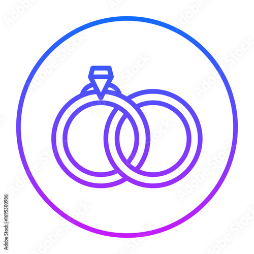 Wedding Rings Vector Icons