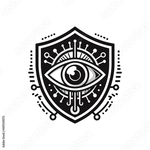 Eye with shield for surveillance