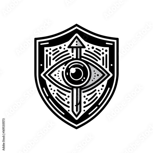 Eye with shield for surveillance