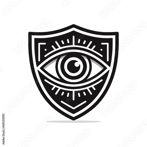 Eye with shield for surveillance