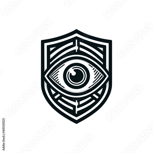 Eye with shield for surveillance