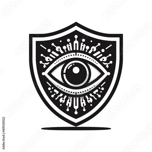 Eye with shield for surveillance