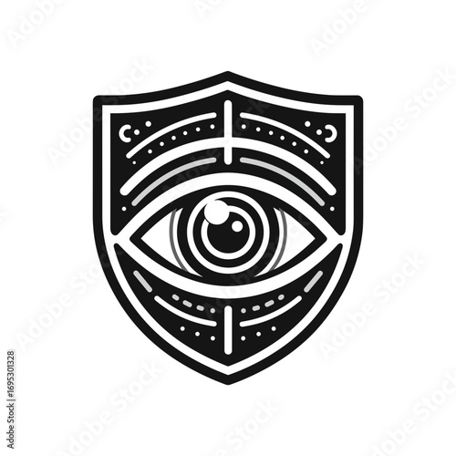 Eye with shield for surveillance