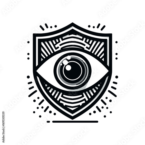 Eye with shield for surveillance