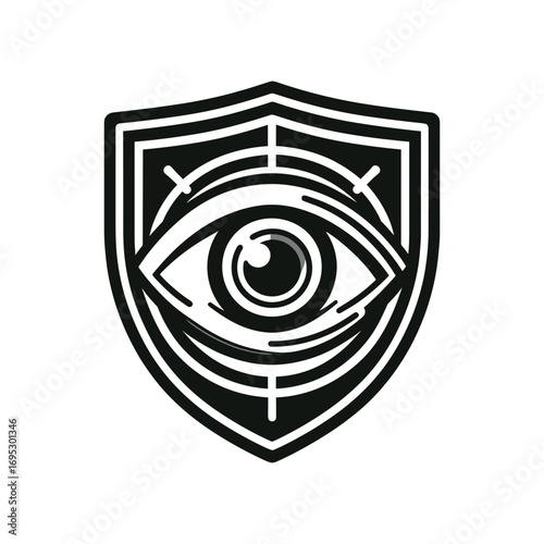 Eye with shield for surveillance