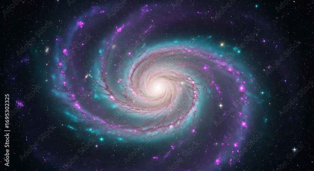 Fototapeta premium Vast Spiral Galaxy With Twisting Arms Of Stardust And Stars
