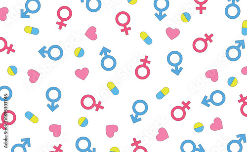 Design background men and female sex education