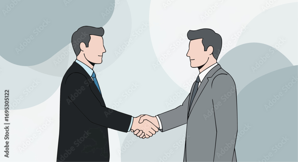 Fototapeta premium Business partnership handshake agreement concept vector illustration for corporate success and collaboration vector