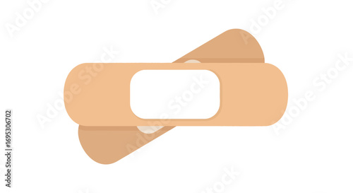 Essential adhesive bandages, featuring two overlapping patches, symbolizing healing, protection, and first aid for minor injuries and cuts, presented on a clean white background