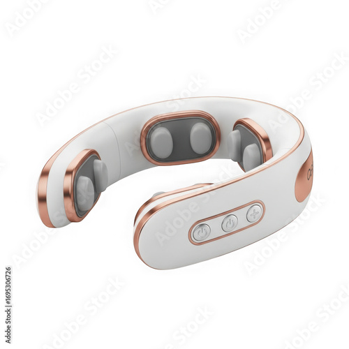 White neck massager isolated on transparent background