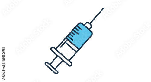 Medical Injection Syringe Icon Illustrative Symbol for Healthcare, Vaccination, and Treatment Concepts