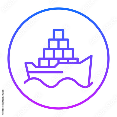 Cargo Ship Vector Icons