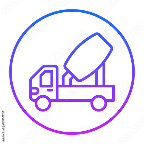 Concrete Mixer Truck Vector Icons