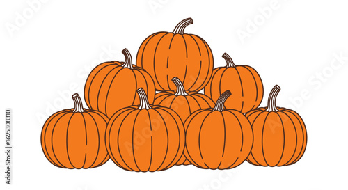 pile of orange pumpkins, autumn harvest, thanksgiving, fall season, halloween decoration