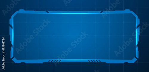 Digital HUD screen or technology box interface vector editable