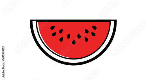 refreshing watermelon slice, summer fruit, red and juicy, sweet treat, simple design