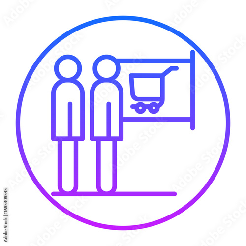 Crowd of Shoppers Vector Icons