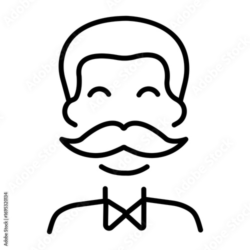 Linear icon representing a moustache