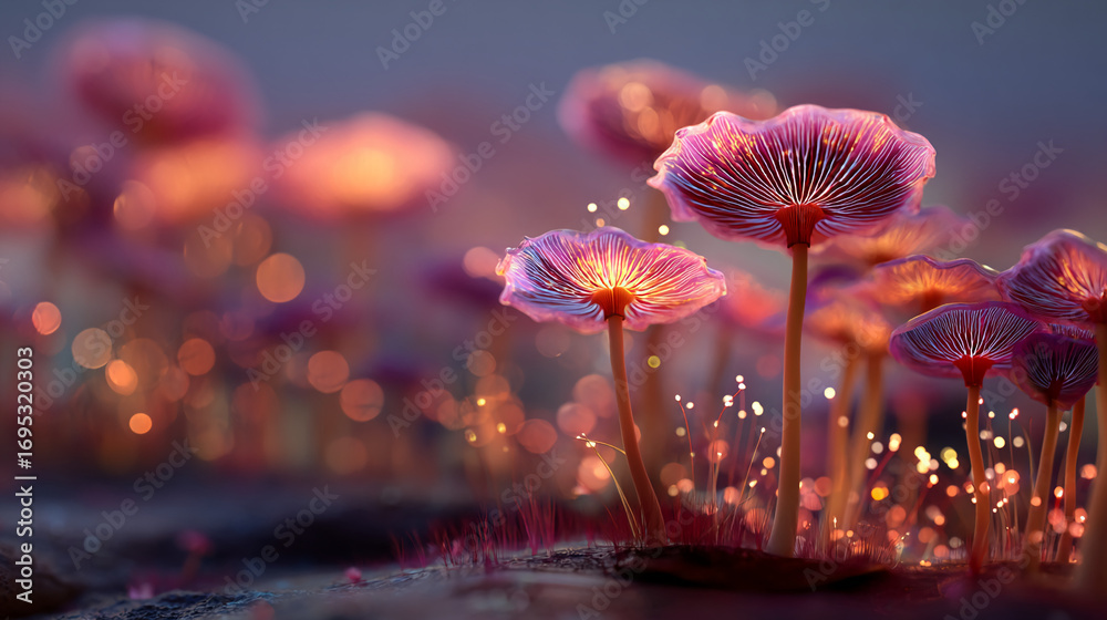 Enchanted Glowing Mushrooms A Fantasy Forest Scene Enchanted Glowing Mushrooms A Fantasy Forest Scene