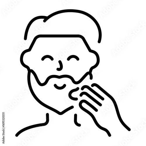 A line style icon depicting beard balm