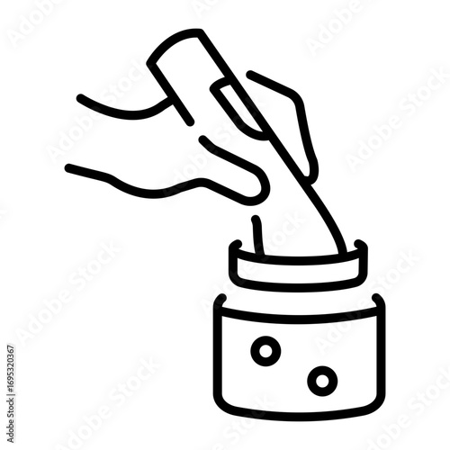 A linear icon representing blade cleaning
