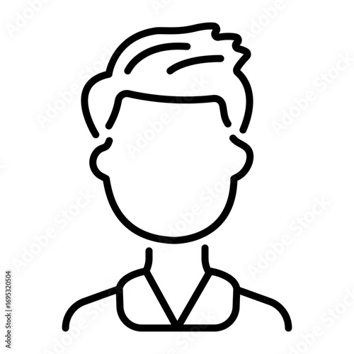 A line style icon showing a hair style