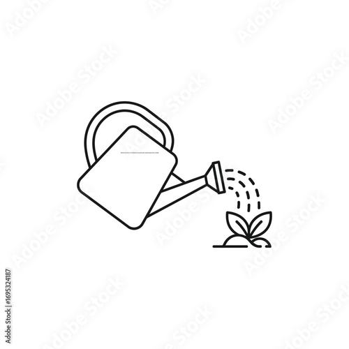 Watering can, watering plan, a gardening tool for irrigating plants, agriculture equipment for watering seedlings, garden care and maintenance