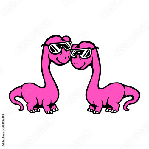 2 Brachiosaurus Friends Dinosaur Cool Sunglasses Long Neck Team