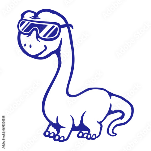 Brachiosaurus Dinosaur Cool Sunglasses Long Neck Smile Happy