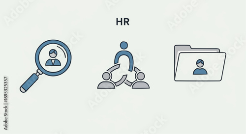 Human resources management hr recruitment team building and employee management strategy for business success vector