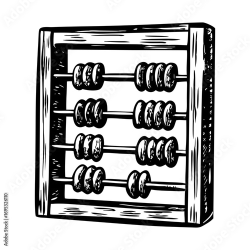 A vintage style illustration depicting an abacus