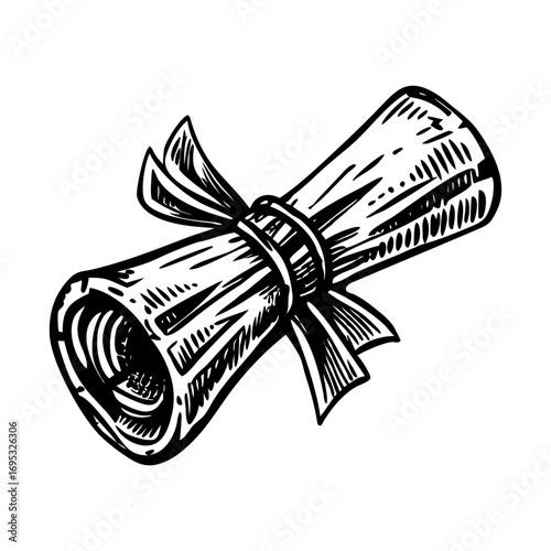 A glyph style illustration representing a degree scroll