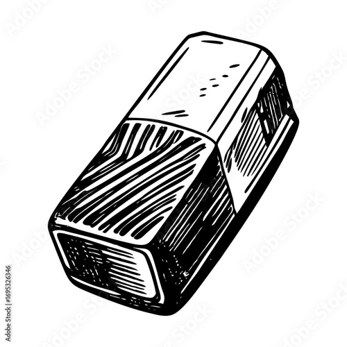 A vintage style illustration showing a rubber eraser